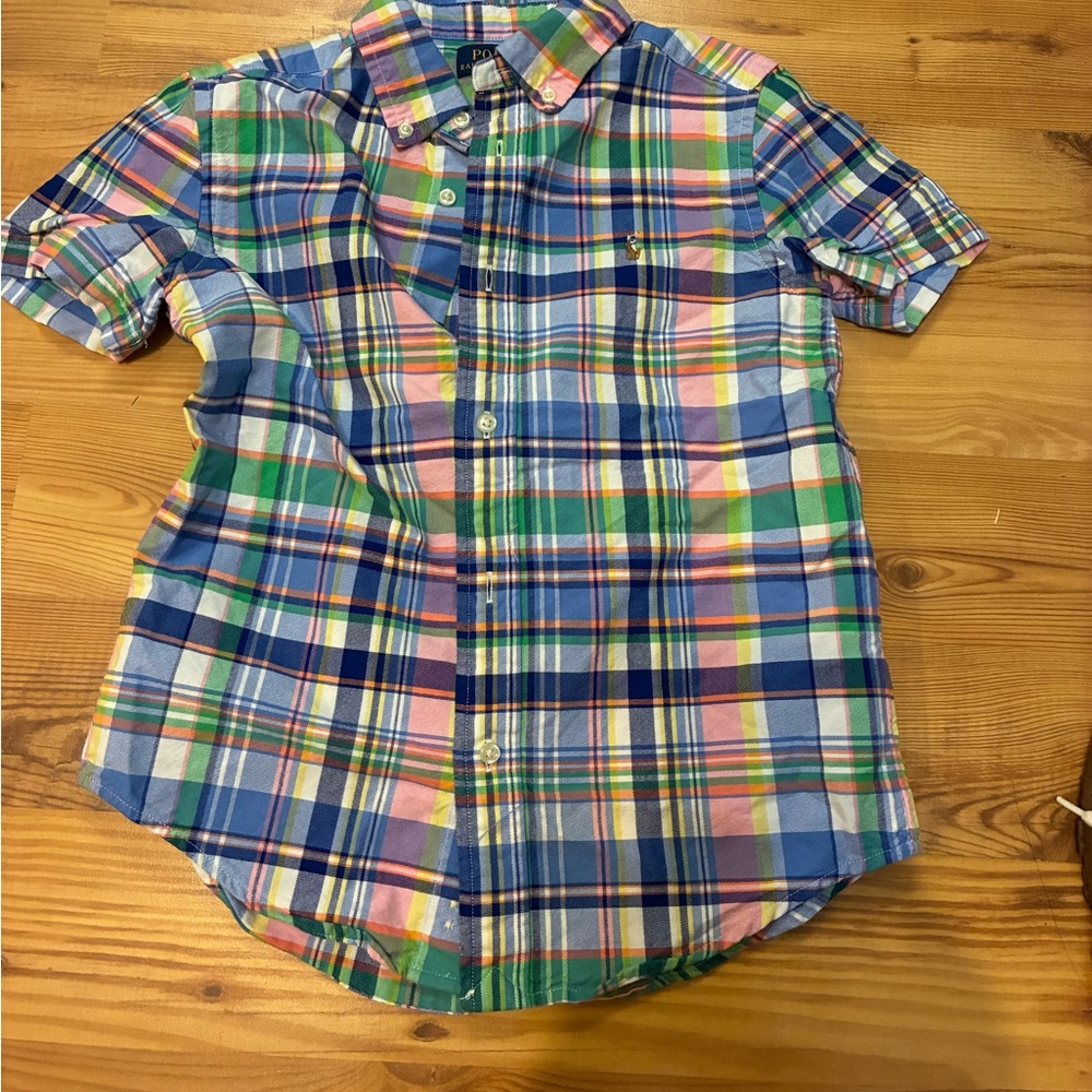 Polo Ralph Lauren Multicolor Plaid Button-Down Shirt boys Sz 7
